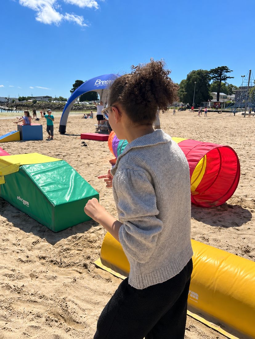 Parcours de motricité sur la plage